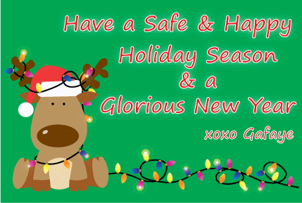 Happy Holidays Wishes Reindeer Lighting Animated Image