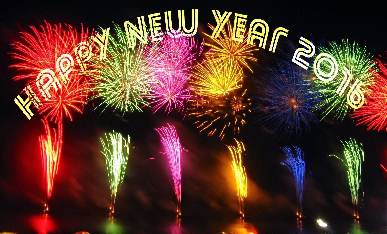 Happy New Year 2016 Colorful Fireworks Picture