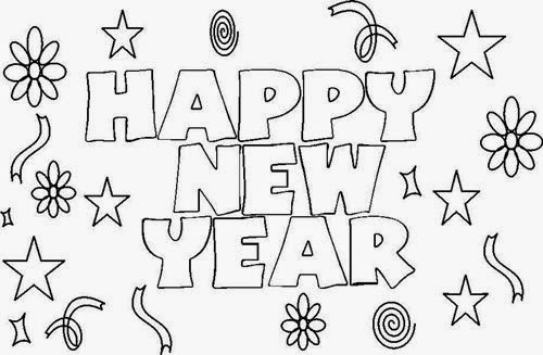 Happy New Year Coloring Page Clipart