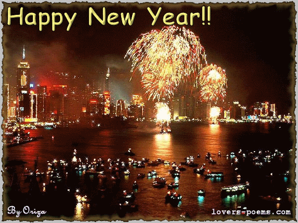 Happy New Year Fireworks Glitter