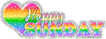 Happy Sunday Rainbow Heart Glitter