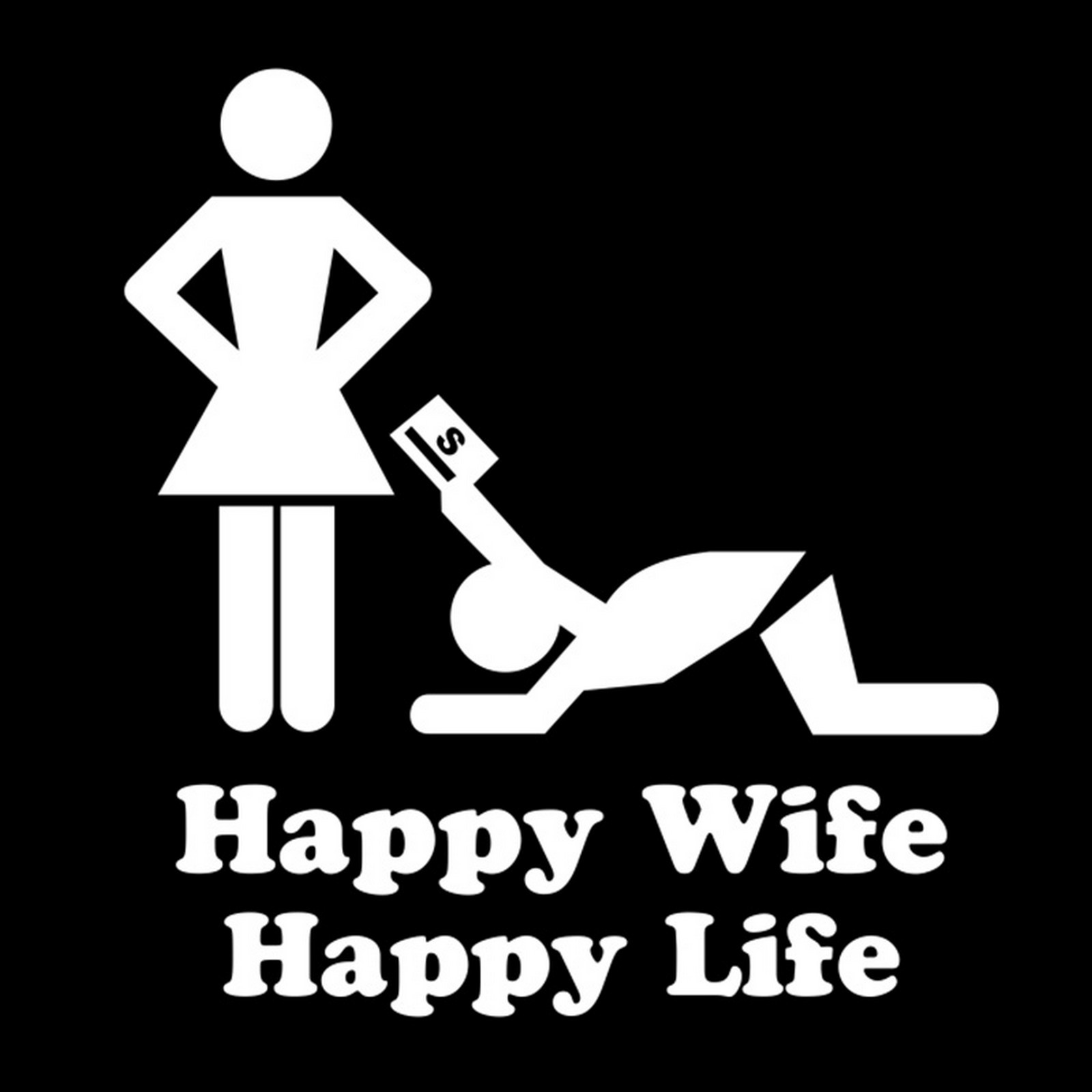 Happy Wife Happy Life Funny Wedding Symbol