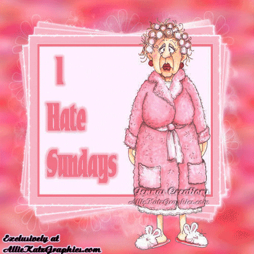I Hate Sunday Old Woman Glitter