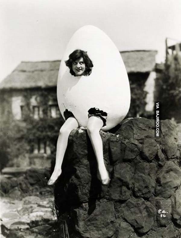 Lady In Funny Egg Dress