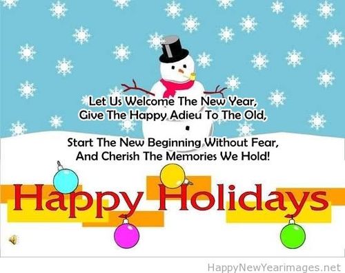 Let Us Welcome The New Year And Happy Holidays