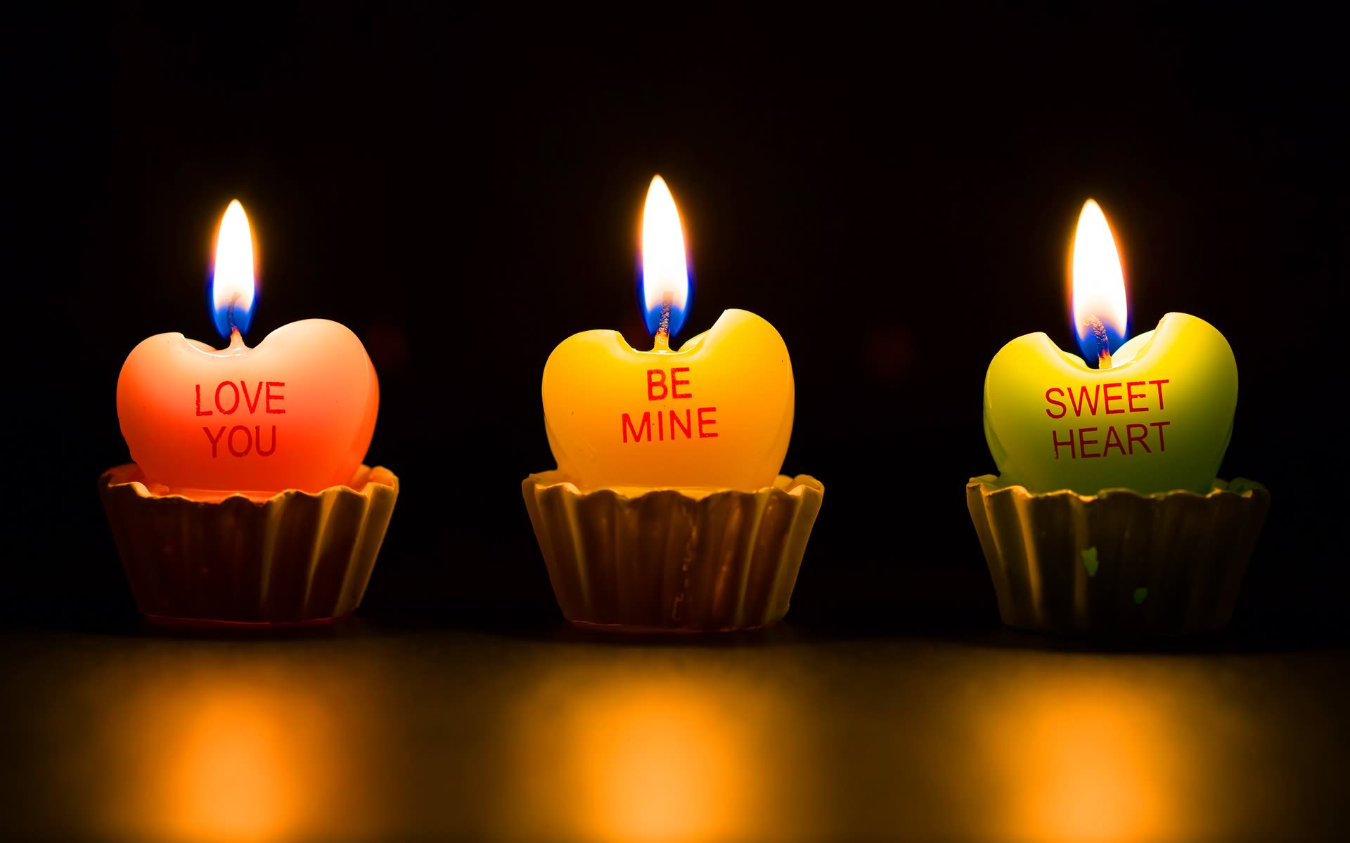 Love You Be Mine Sweet Heart Candles Picture