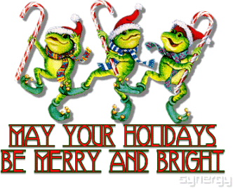 May Your Holidays Be Marry And Bright Dancing Frogs Animated Photo