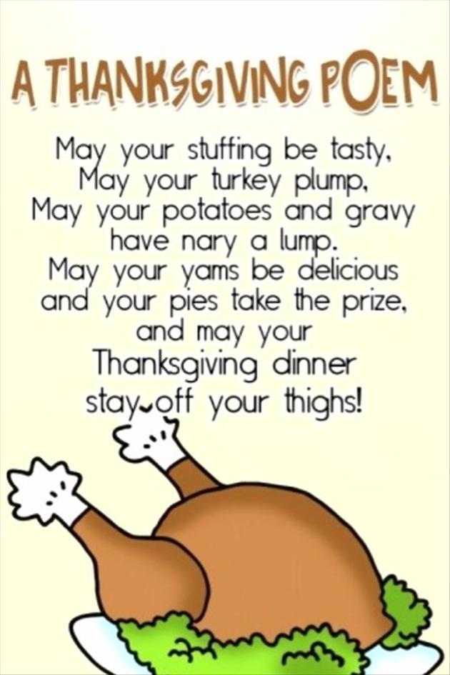 May Your Stuffing Tasty Funny Thanksgiving Poem