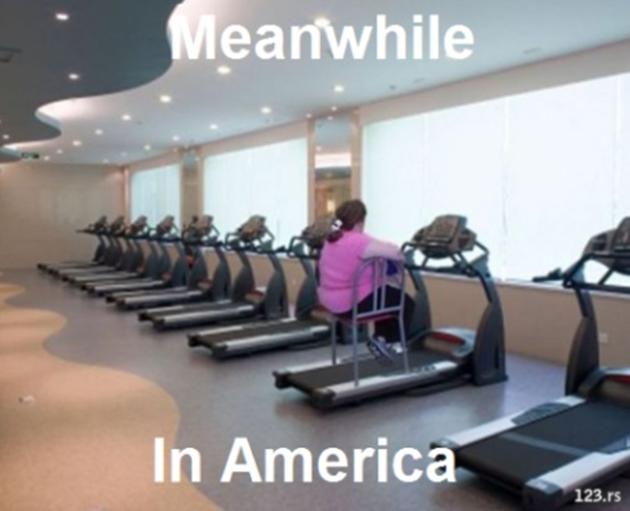 Meanwhile In America Funny Exercise Meme