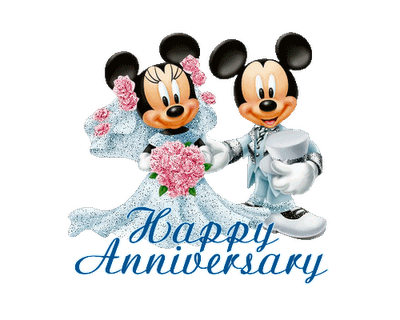 Mickey Mouse And Minny Mouse Wishes You Happy Anniversary