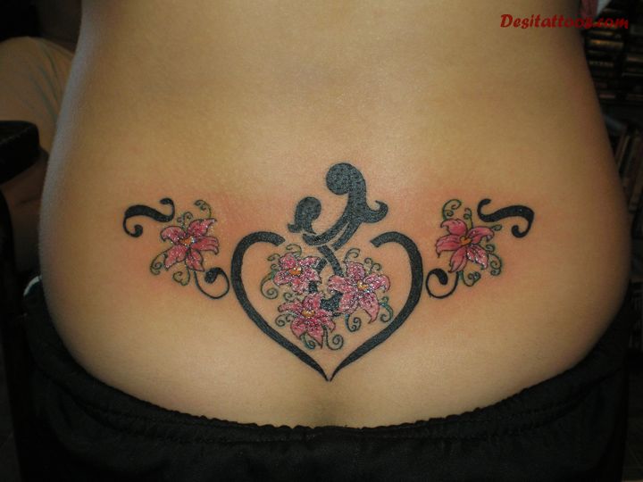 Mother Daughter Tattoo Design For Lower Back