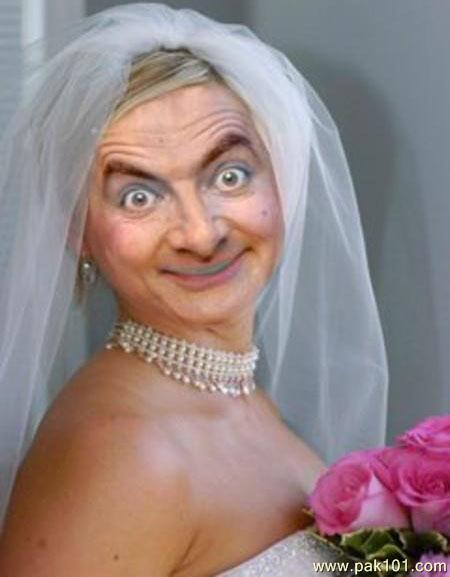 Mr. Bean Wedding Bridal Gown Dress Funny Photo