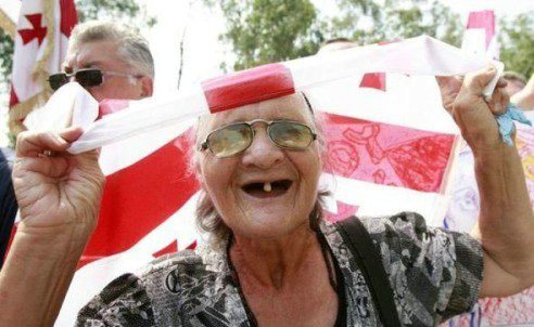 Old Lady Only One Tooth Smiling Funny Human
