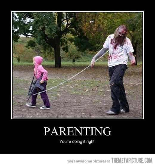 Parenting You Are doing It Right Funny Zombie Poster