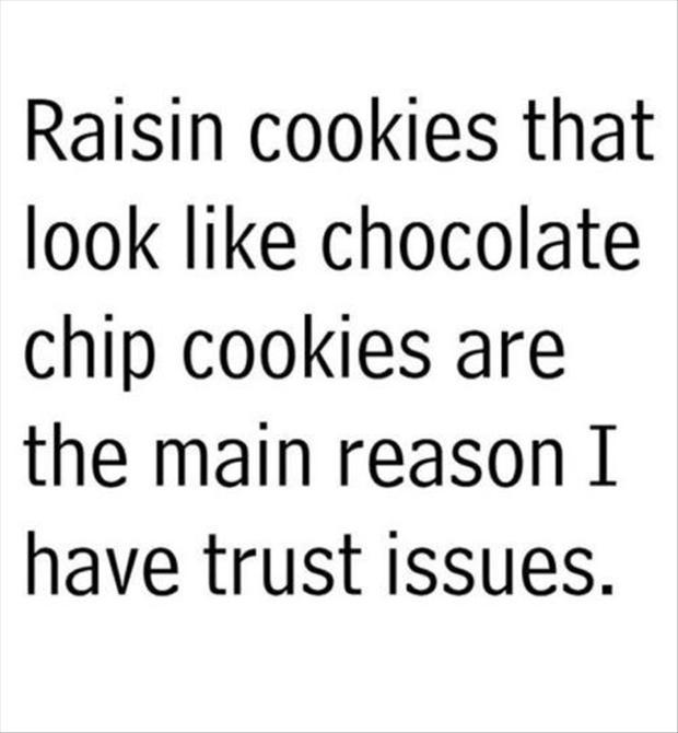 Raisin Cookies That Look Like Chocolate Funny Quote