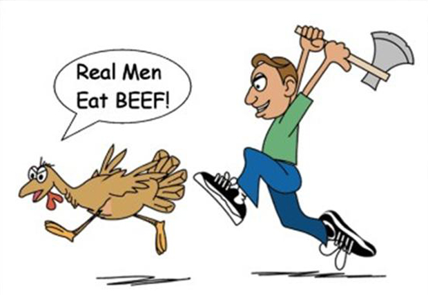 Real Men Eat Beef Funny Thanksgiving
