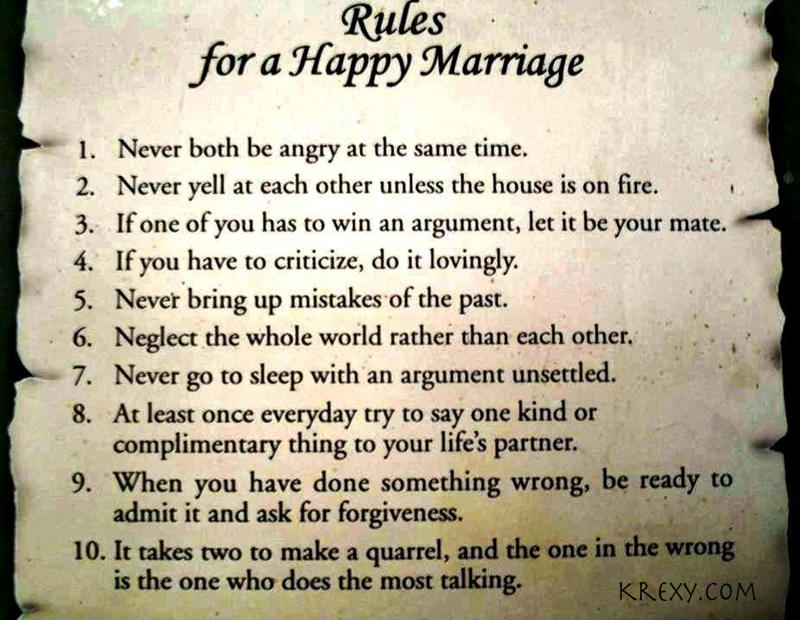 Rules For Happy Marriage Funny Wedding Quote