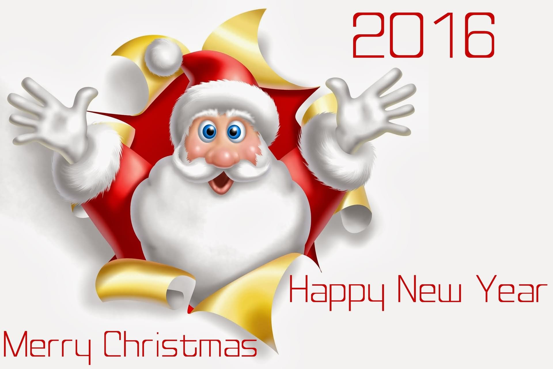 Santa Claus Wishes You Merry Christmas And Happy New Year 2016