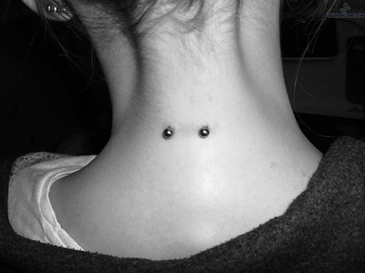 Silver Studs Neck Piercing Image