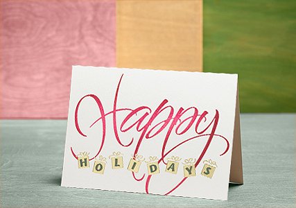 Simple Handmade Happy Holidays Card