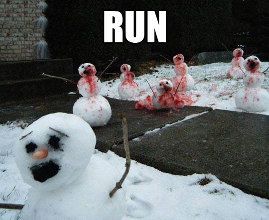 Snowman Look Like Zombie Funny Picture