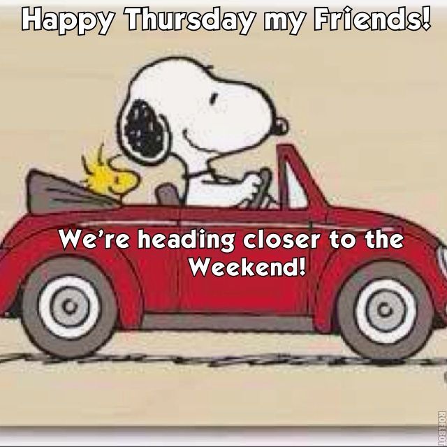 Snoopy Driving Car Happy Thursday My Friends