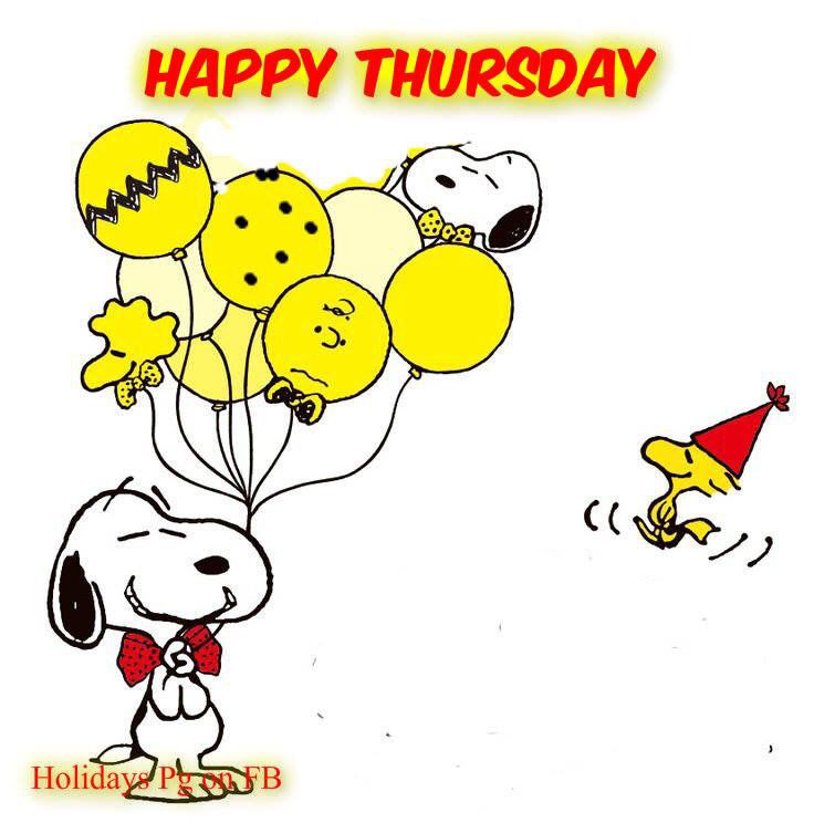 Snoopy With Balloons Wish You Happy Thursday