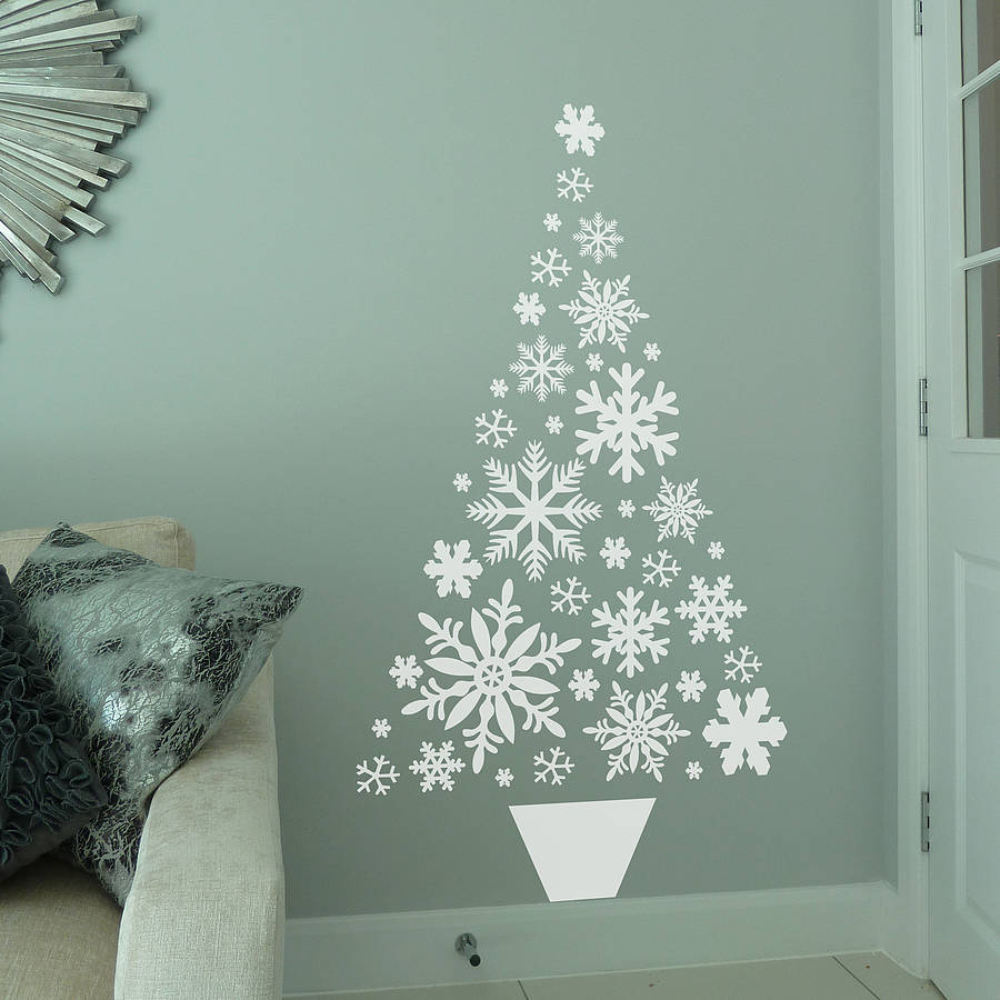 Snowflakes Christmas Tree Wall Sticker