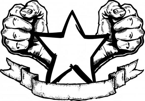 Star and Banner Tattoo Design Sample