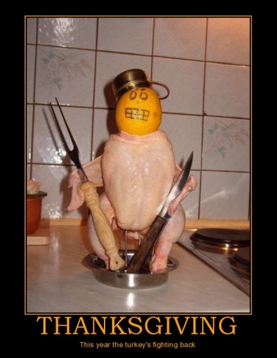 This Year The Turkey's Fighting Back Funny Thanksgiving Funny Meme Poster