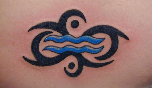 Tribal Aquarius Sign Tattoo Design