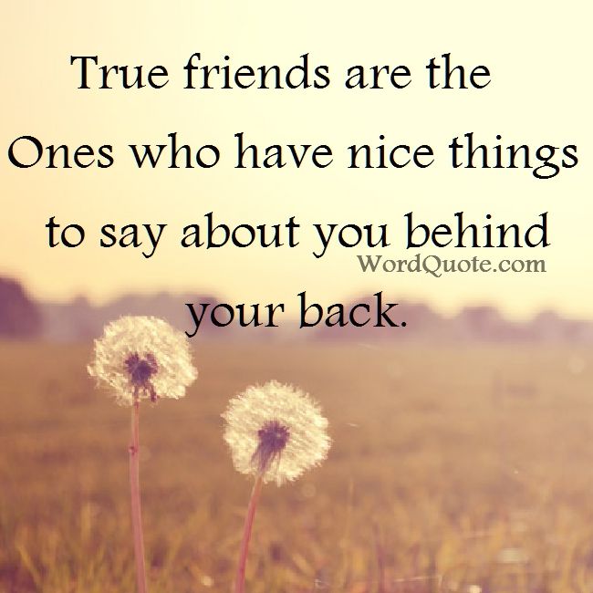 True friends are the ones who have nice things to say about you behind your...