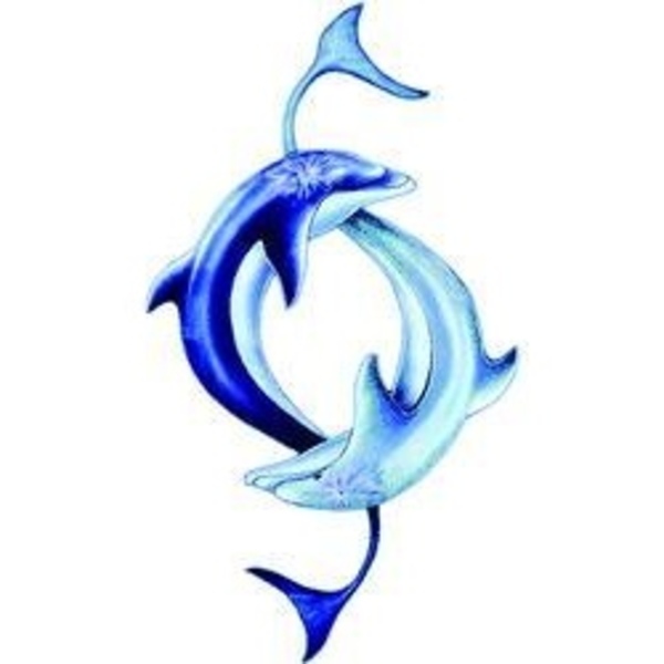 Two Blue Dolphins Tattoo Design
