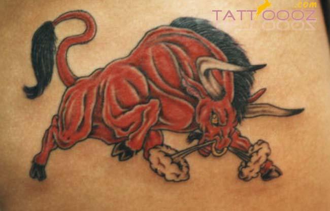 Unique Red Bull Tattoo Design