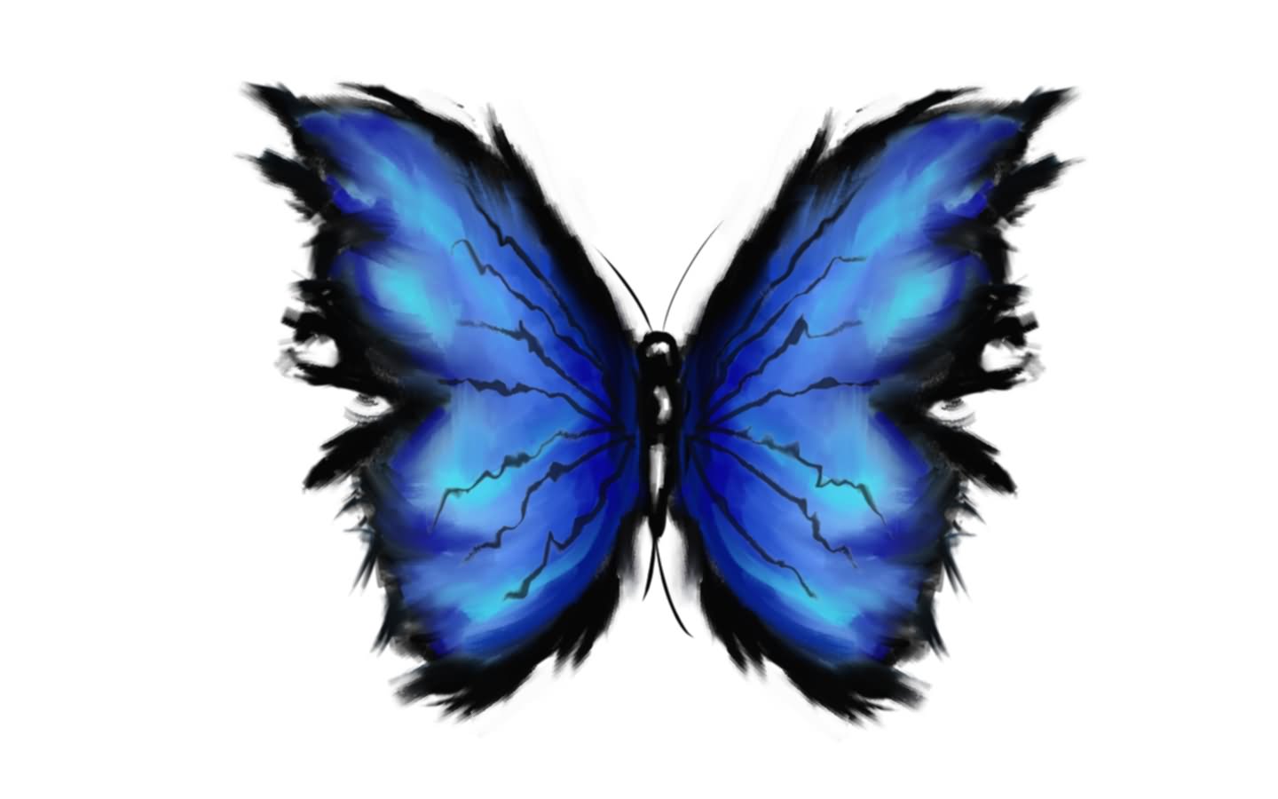 Watercolor Blue Butterflies Tattoo Design