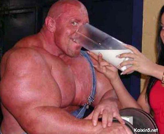 Weird Man Drinking Milk Funny Picture