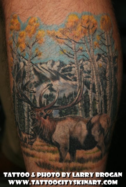 Wild Deer Tattoo Design by Larry Brogan