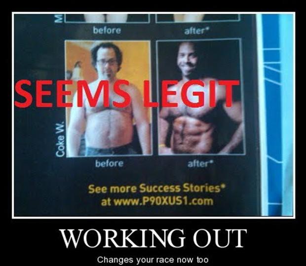 Working Out Changes Your Race Now Too Funny Exercise Meme