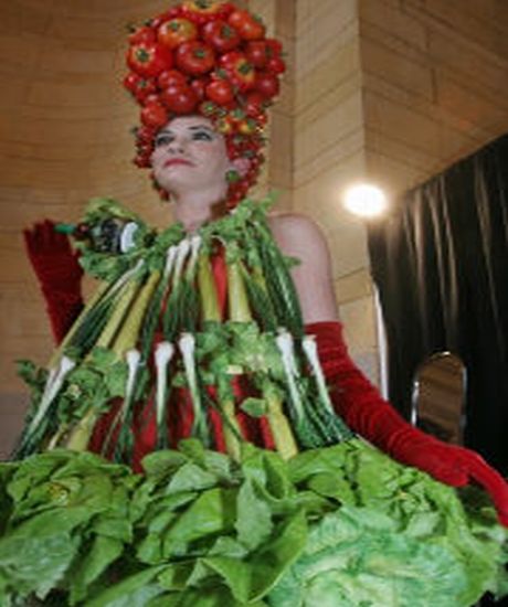 Young Lady In Vegetable Dress Funny Image