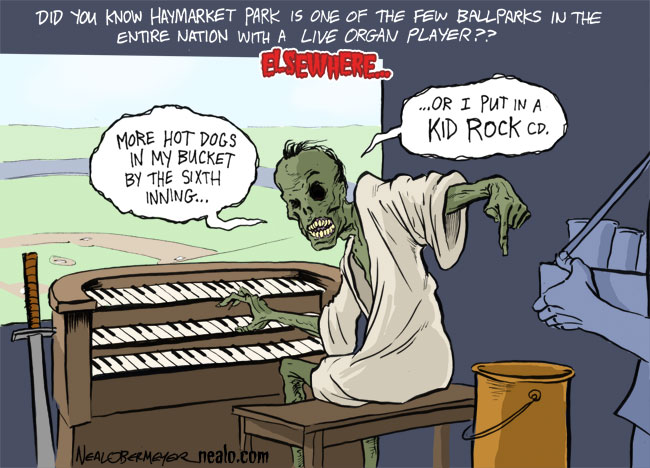 Zombie Playing Piano Funny Cartoon Image