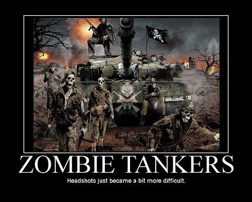 Zombie Tankers Funny Poster