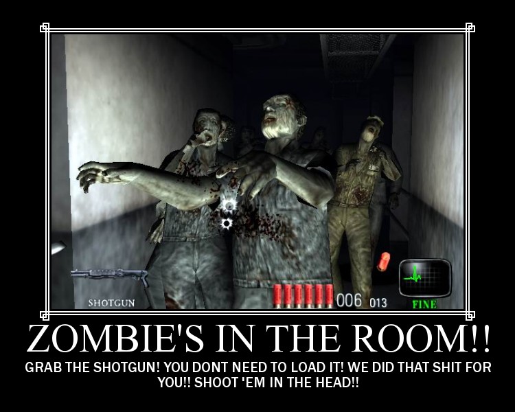 Zombie's In The Room Funny Poster