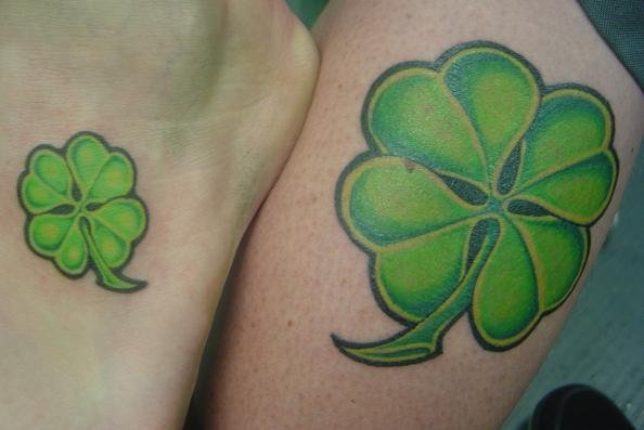 4 Leaf Clover Tattoo For Couple