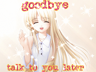 Anime Girl Says Goodbye Talk To You Later Glitter