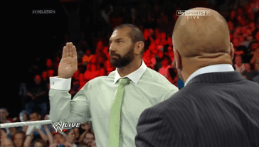 Batista Waving Hand To Say Goodbye Gif Image