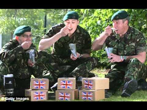British Funny Army Eating