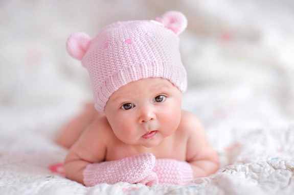Cute Little Baby In Pink Dress
