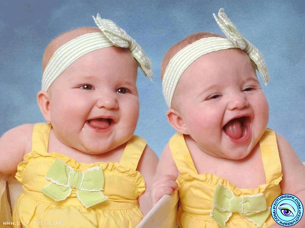 Cute Twin Baby Girls With Headband