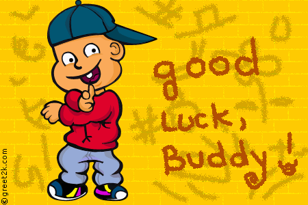 Good Luck Buddy Animated Winking Boy Animated Picture