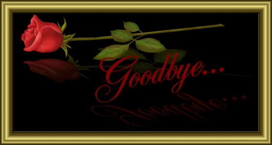 Goodbye Red Rose Golden Frame Picture